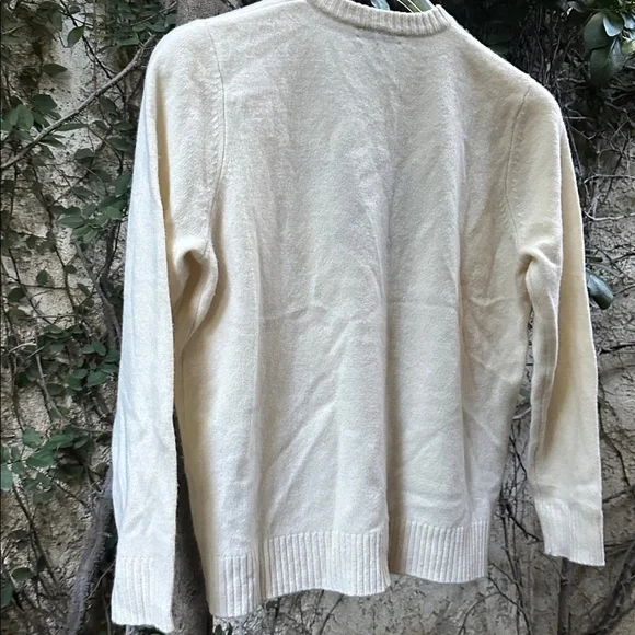 Bella  Freud Hunky Dory Intarsia Merino Wool Sweater in Ivory - Picture 6 of 6